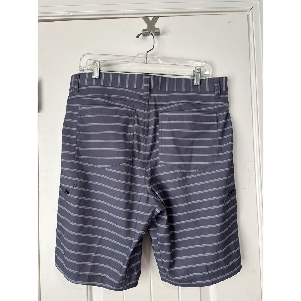 Hawke & Co Men's Pro Series Casual Chino Shorts Flat Front Blue Gray Size 34 - Picture 2 of 3